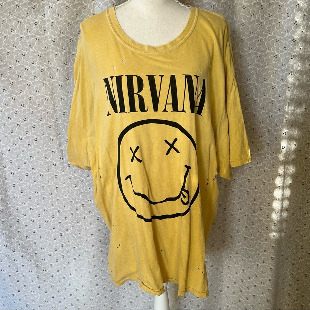 Urban Outfitters Yellow Nirvana Graphic Tee